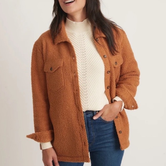 Marine Layer Jackets & Blazers - Marine Layer Eden Sherpa Overshirt Cashew Brown size XL new